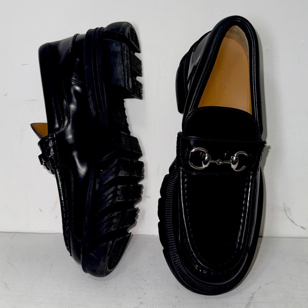 Authentic GUCCI Unisex Horsebit Leather Loafers - Picture 9 of 11